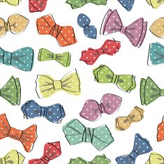 Bow tie seamless pattern Funny Vector