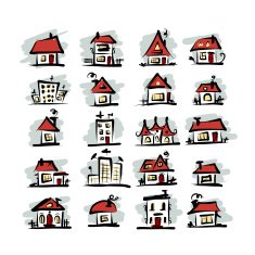 Set of houses sketch for your design N4