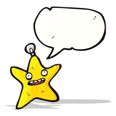 cartoon star with speech bubble N23