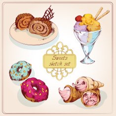 Sweets sketch colored set N2