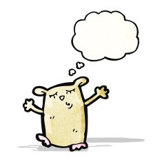 cartoon hamster with thought bubble N2