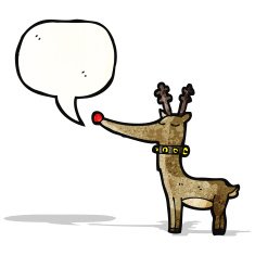 cartoon reindeer with speech bubble N24