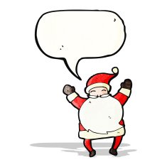cartoon santa claus with speech bubble N254