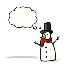 snowman with thought bubble cartoon N14