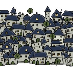 City sketch seamless pattern for your design N10