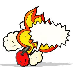 flaming skull cartoon N36