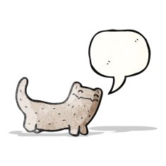 happy cartoon cat with speech bubble N9