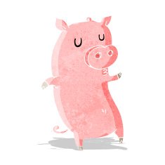 Funny cartoon pig N11