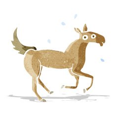 cartoon horse sweating N13