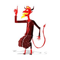 cartoon devil in shirt and tie N8