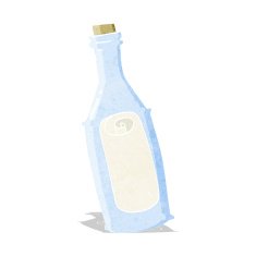 cartoon message in bottle N9
