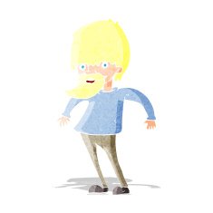 cartoon bearded man shrugging shoulders N12