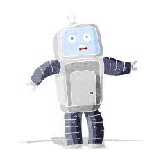 cartoon funny robot N132