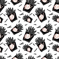Hand drawn fast food doodle pattern N3