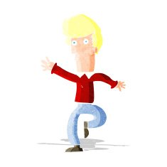 cartoon rushing man N14