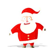 cartoon shocked santa claus N13