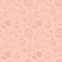 Seamless pattern with sweets N12