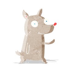 cartoon little dog waving N16