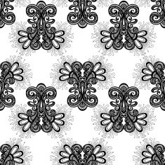 Seamless Ornate Pattern (Vector) Hand Drawn Texture N124