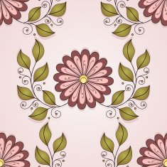 Seamless Floral Pattern (Vector) Hand Drawn Texture N135