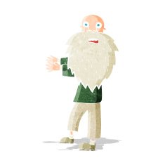 cartoon bearded old man N60