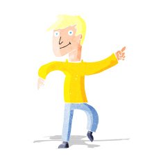 cartoon happy man pointing N88