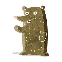 cartoon waving bear N18