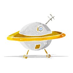 Cartoon Flying Saucer N14