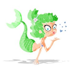 cartoon pretty mermaid N48