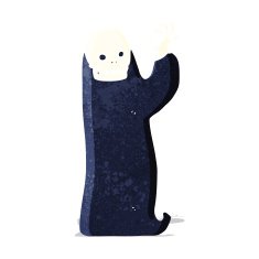 cartoon waving halloween ghoul N14
