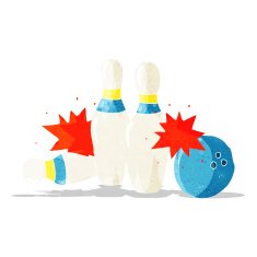 Cartoon Bowling Ball And Skittles N12