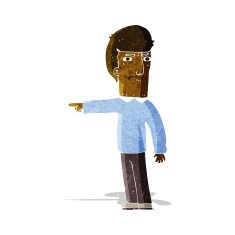 Cartoon Man Pointing N310