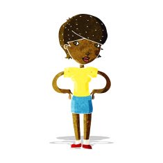 cartoon woman with hands on hips N341