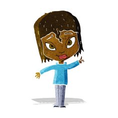 cartoon woman with idea N395