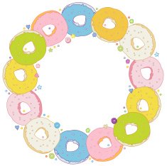Sweet Round Frame with colorful donuts