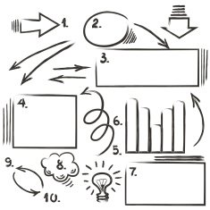 Set of design elements for infographic drawn hand