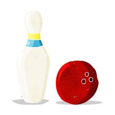 ten pin bowling cartoon N19