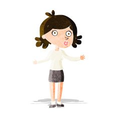 cartoon confused woman N164