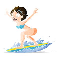 Cartoon Surfer Girl N32