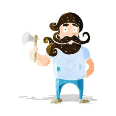 cartoon lumberjack with axe N13