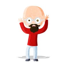 cartoon stressed bald man N17
