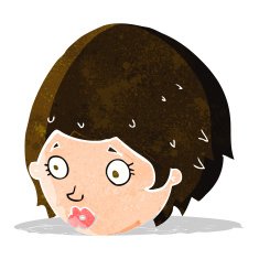 Cartoon Girl With Concerned Expression N16