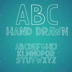 Hand draw doodle abc alphabet vector letters