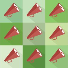 Megaphone flat icons design clean vector