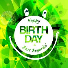Happy Birthday Card with frog label N2