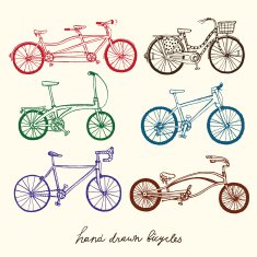 Hand drawn bicycle types set N2