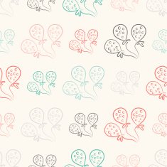 Seamless pattern with balloons Vintage doodle style