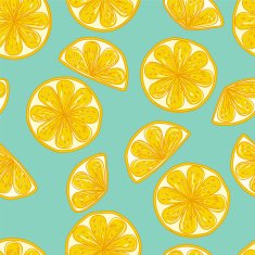 Sketchy Lemon Slices Seamless Pattern N3