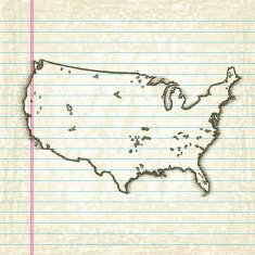 Hand-Drawn Map of the USA