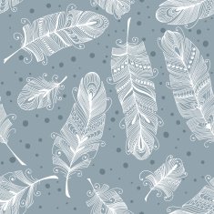 Pattern with hand-drawn feathers N22